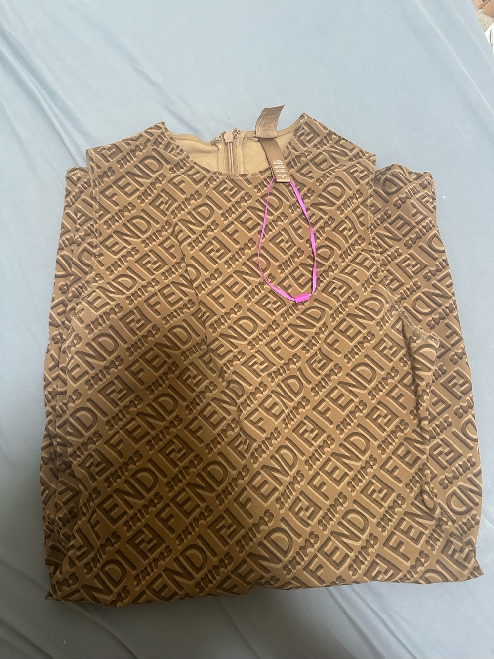 Fendi Skims Brown All-Over Logo Zip-Front Sweatshirt - Picture 4 of 4